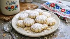 Ciasteczka budyniowe „śnieżynki” – miękkie w środku, gotowe bez wałkowania