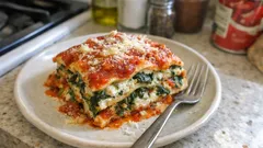 Lasagne ze szpinakiem i boćwiną – kremowy farsz z brocciu (albo ricottą)