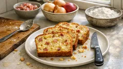 Wytrawny keks z cebulą i boczkiem – miękki, wilgotny i idealny na zimno