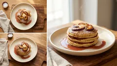 Puszyste placki ze śliwkami na jogurcie – szybkie śniadanie z patelni