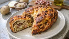 Babka ziemniaczana z kiszoną kapustą i boczkiem – sycąca z piekarnika