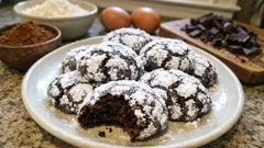 Popękane ciasteczka czekoladowe jak oprószone śniegiem – prosty przepis