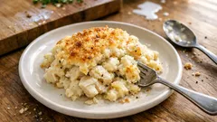 Brandada z czarniaka i ziemniaków – prosta zapiekanka z delikatną, serową skórką