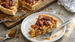 Tarta z jabłkami, solonym karmelem i pekanami – krucha i pachnąca świętami