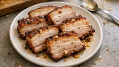 Boczek pieczony z czosnkiem i majerankiem – prosty sposób na soczyste mięso do chleba