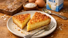 Magiczna tarta kokosowa bez glutenu i laktozy – wszystko mieszasz, a warstwy robią się same