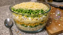 Warstwowa sałatka wigilijna w misce – prosta, efektowna i zawsze znika ze stołu