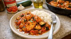 Kurczak z cukinią i pomidorami z jednej patelni – lekki obiad, który zawsze się udaje