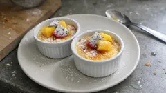 Krem jajeczny na mleku kokosowym – delikatny deser pieczony w kąpieli wodnej