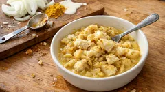 Czarniak pieczony w sosie śmietanowym z białym winem i curry – prosty obiad z piekarnika