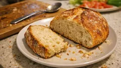 Chleb bez wyrastania na proszku do pieczenia – gotowy w niecałe 30 minut