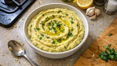 Cytrynowo-bazyliowa pasta z ciecierzycy – kremowa jak hummus dzięki kostkom lodu