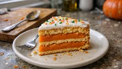 Dyniowy torcik w kruchych blatach – po 24 h w lodówce kroi się idealnie