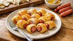 Parówki w cieście francuskim – chrupiąca przekąska z 3 składników, gotowa w 20 minut